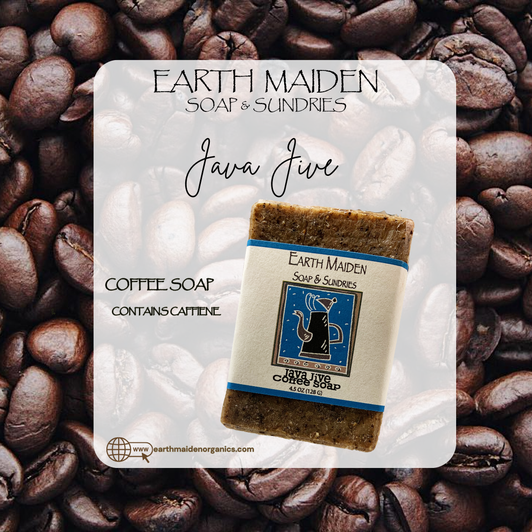 Java Jive Coffee Soap effectively removes the pungent aroma of garlic, onions, and fish from kitchen hands. In the shower, coffee helps combat cell oxidation and improve circulation.