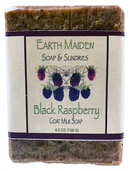 Black Raspberry goat milk soap  fragrance is very true to the fruit but also has a warm, musk and vanilla finish. This is a very popular goat milk soap with our customers.