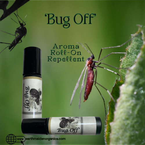 All natural aroma roll on insect repellent. 'BUg Off" roll-on keeps noseeums, gnats, mosquitoes away.