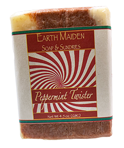 Peppermint Twister soap is just bursting with fragrant, stimulating peppermint to soothe sore muscles, enliven the senses and give you an energy boost.