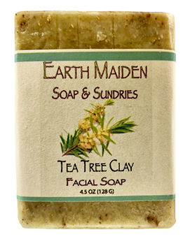 Tea Tree Clay  complexion soap is our most popular soap for clearing troubled skin, cystic acne or for the acne prone individual. Great for teens!